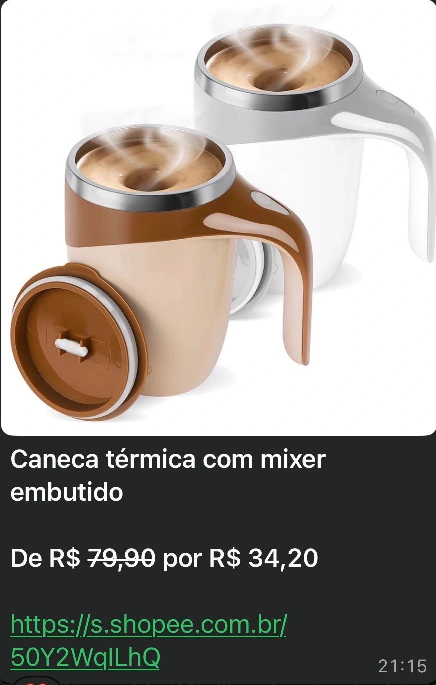 Caneca térmica com mixer embutido